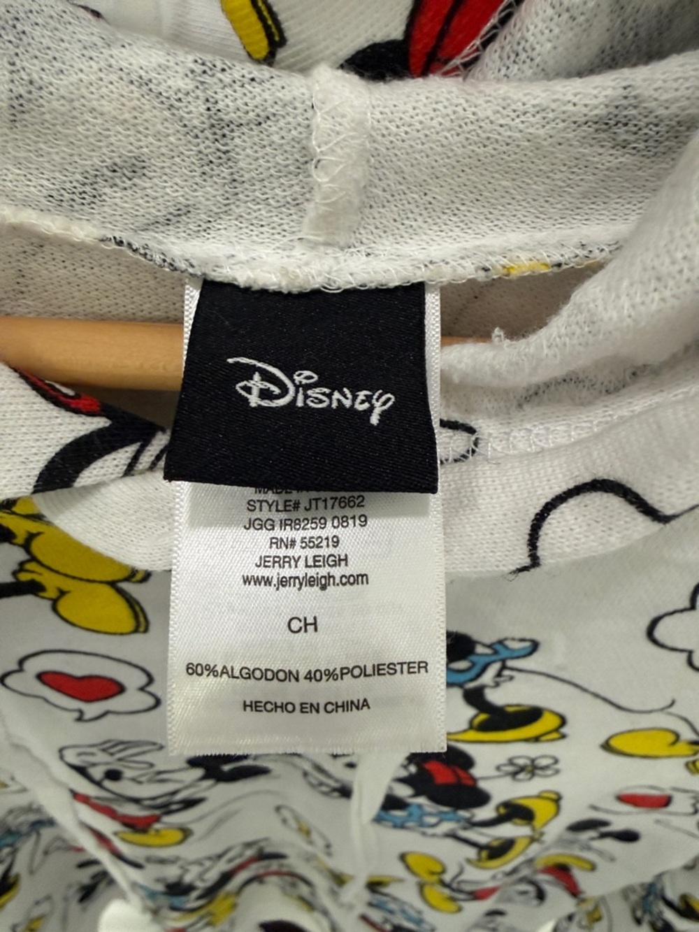 Disney White Mickey & Minnie Allover Print Hoodie Sweatshirt - Picture 2 of 4